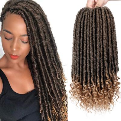 China Synthetic Hair Dreads Most Popular Hair Wholesale With Curly Ends Manufacturer 14 24 Inch Extensions Synthetic Hair Faux Locs Crochet Hair for sale