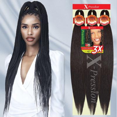 China wholesale kanekalons low temperature ruwa queen b x pressure flame retardant 100% kanekalons ez braid x-pressure expression braiding hair pre stretched for sale