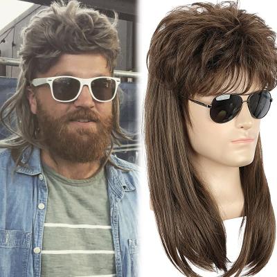 China Wholesale Silky Straight Wave Synthetic Wigs Heat Resistant 80s Men's Costume Party Cosplay Wig Mule Prop Wigs For Men for sale