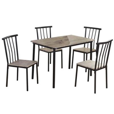 China Dining table set for kitchen 4 metal and dining table and 4 chairs set factory dining table set for living room dining room furniture for sale