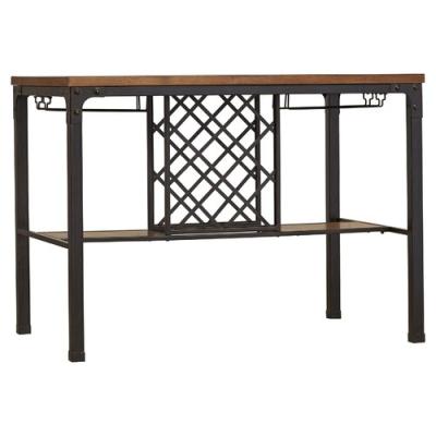 China KD Bar Counter Height Dining Table Kitchen Furniture Easy Assembling Industrial Home Office Furniture for sale