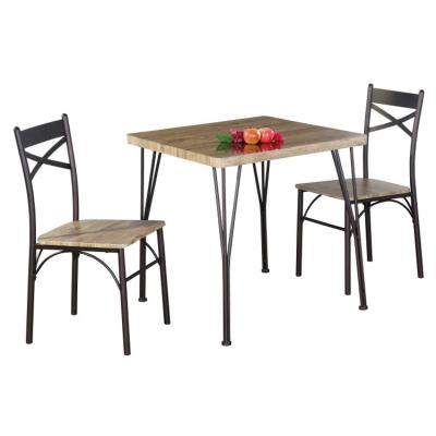 China Hairpin Legs 3 Pieces Dining Set With 2 X Hairpin Chairs Wooden Dining Table Kitchen Dining Home Furniture for sale