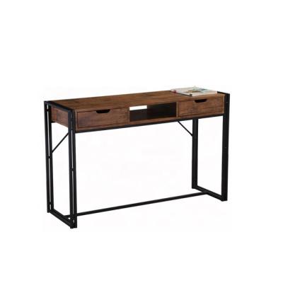 China Double Tube Frame Metal Frame Double Frame Console Table With 2 Drawers for sale