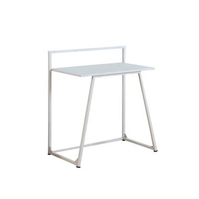 China Simple Design Cheap White Metal Frame Laptop Table With Wood Table Top for sale