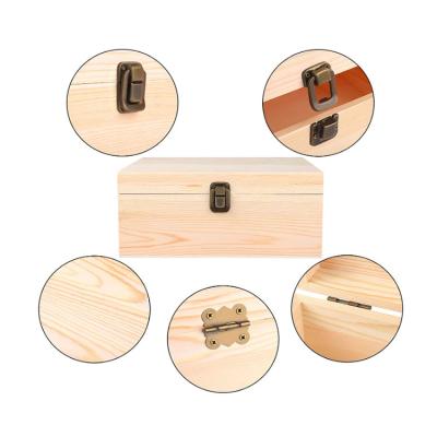 China Amazon handmade hot sales customized wholesale rustic natural wooden jewelry treasure stoage boxes with lid for sale