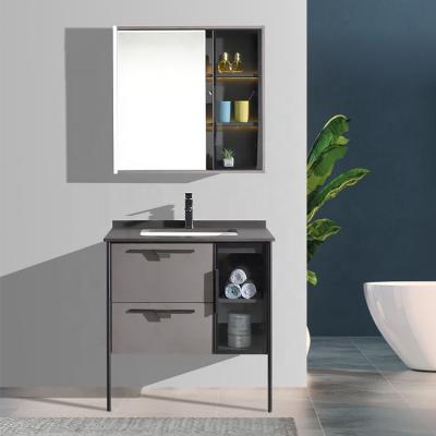 China Eco-friendly Water Proof Floor Mount Plywood Bathroom Cabinet With Leg Sink Bathroom Cabinet for sale