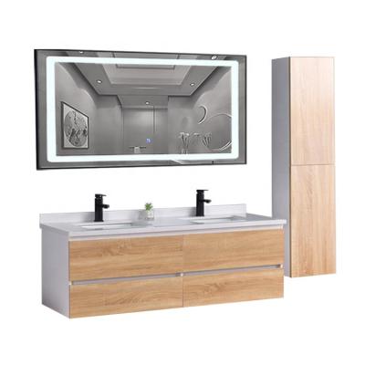 China Eco-Friendly Water Proof Bathroom Vanity With 60 Inch Double Sink Bathroom Vanity Canada Countertop Cabinets for sale