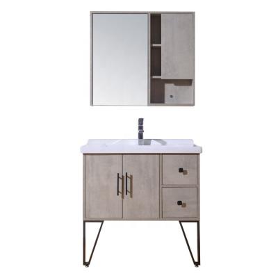 China Environmentally Friendly American Cassic Bathroom Cabinet Bathroom Dressing Table Assembling Floor Cabinet for sale