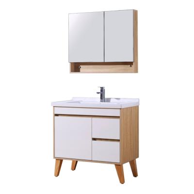 China Environmental Friendly Bathroom Cabinet Antique Plywood Furniture Solid Wood Bathroom Cabinet for sale