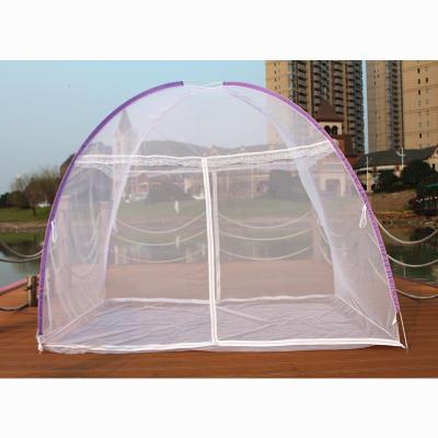 China Double Foldable Purple Baby Zipper Door Sleeping Yurt Mosquito Net Bed Adult Canopy With Bottom for sale