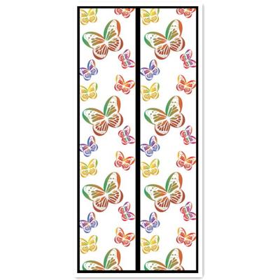 China Nylon Printed Butterfly Insect Screen Magnetic Mesh Door / Anti Mosquito Fly for sale