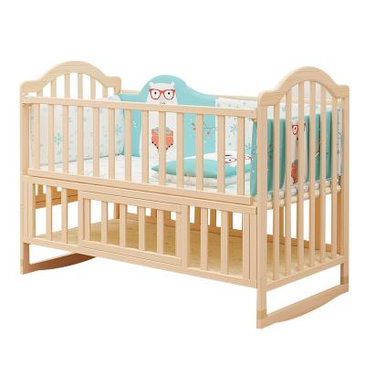 China Modern Solid Wood Splicing Crib Children's Multifunctional Bed King Bed Cradle for sale