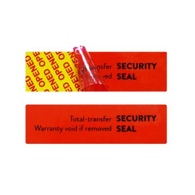 Cina Wholesale Anti-Counterfeit Custom Logo Red Color Tamper Evident Seal VACUUM Sticker Security Labels in vendita