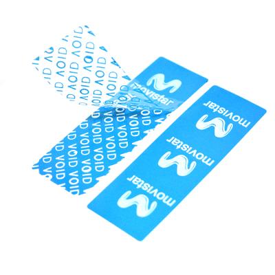 Cina Tamper Proof China Anti Counterfeit Anti Theft Blue Void Sticker ,Self Adhesive Logo Sticker For Brand Protect in vendita