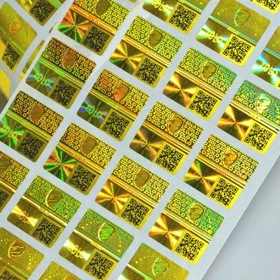 China fter peeling hologram sticker with QR code hologram authentication sticker for sale