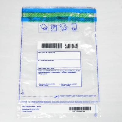 Κίνα VOID/OPEN VACUUM exposed when peeled customized auto seal plastic tamper proof bags with logo print for security use προς πώληση