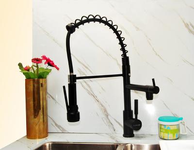 China Thermostatic Modern Kitchen Faucet Pull Down Kitchen Sink Mixer Single Lever Black Matte Black Single Lever Pull Out Kitchen Faucet for sale