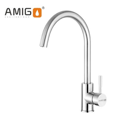 China AMIG Faucets Classic 304 Stainless Steel Thermostatic Single Handle Faucet 360 Degree Rotate Hot And Cold Mixer Tap Kitchen Sink Faucet for sale