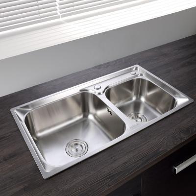 China With Faucet Stainless Steel Bowl With Double STAINLESS STEEL KITCHEN SINK OEM Sink Of Cabinet And Faucet Strainer Undermount Kitchen Sink 304 for sale