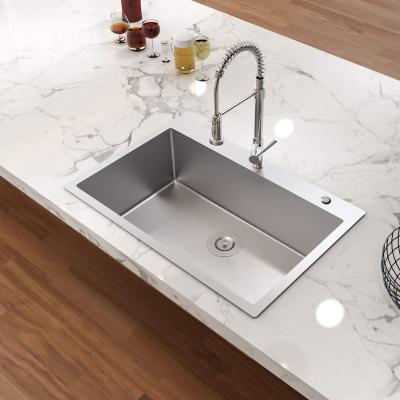 China Without Faucet 2022 Single Bowl Laundry Sink Restaurant Wash Basin 0.7mm Supermarket 304 Stainless Steel Handmade Kitchen Sink for sale