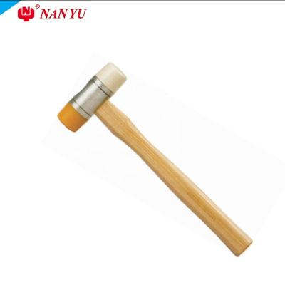 China NANYU Daily Heavy Duty Rubber Head Hammer With Wooden Handle 27mm, 35mm for sale