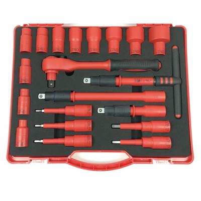 China NANYU 20PCS 1/2DR VDE Insulated Socket Set Insulation Socket Wrench Tools for sale