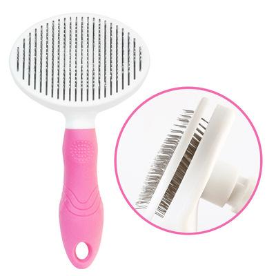 China New Viable Hair Removal Pet Brushes With Stainless Steel Pin Beauty Styling Stabilized Pet Feeds Remover Automatic Pet Comb for sale