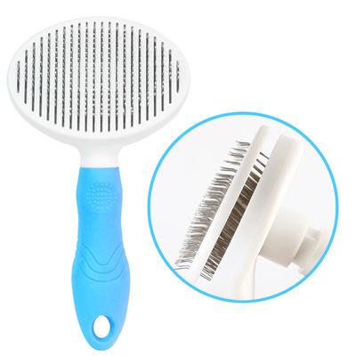 China Durable Dog Grooming Tool Soft Brush for Dogs and Cats Removes Loose Undercoat Self Cleaning Pet Slicker Brush for sale