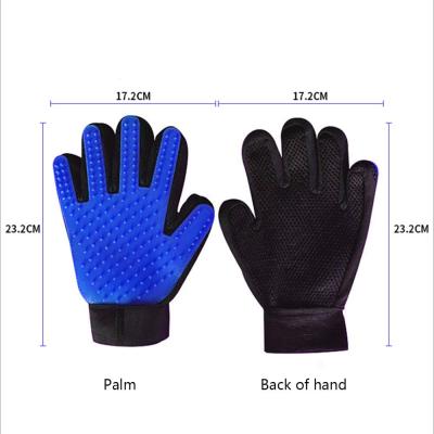 China Durable Pet Grooming Glove Double Sided With Sponges Shedding Hair Remover Brush For Dogs Cats And Horses With Long Or Short Fur Mold Slicker for sale