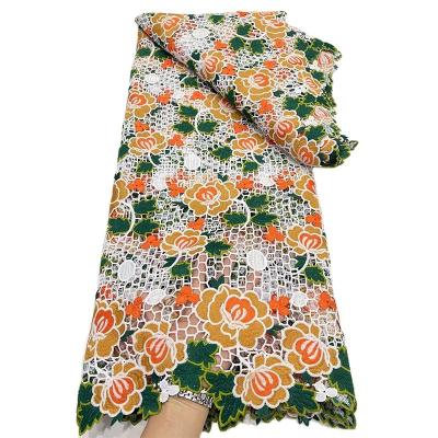 China African European and American viable fabric fashion dress lace colorful embroidery accessories lace fabric for sale