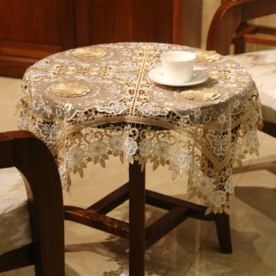 China Polyester 3D Stereoscopic Wholesale Flower Table Cloths Crochet Tablecloth Round Tablecloth 36x36 for sale