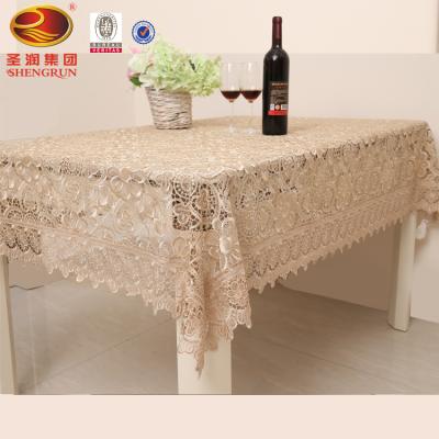 China 2020 China Oilproof Hot Sale Embroidery Table Cloth Table Cloth With Lace for sale