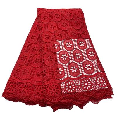 China Breathable Full Of Cavity Water Soluble Milk Silk Lace Fabric , Embroidered Fabric African Dress for sale