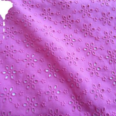 China Hollow Out Breathable Embroidered Lace Fabric With Six Holes Big Machine Embroidered Cotton Border Fabric for sale