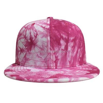 China customhot COMMON sale 100% cotton newcomer flat brim tie dye snapback hat for sale