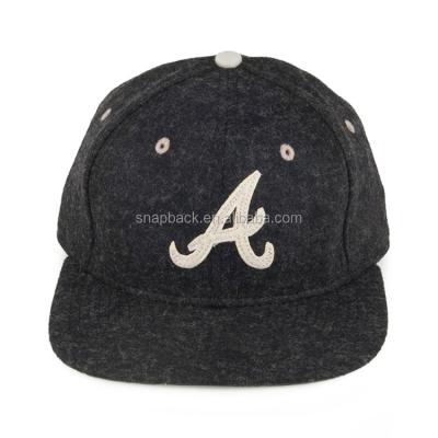 China JOINT Custom OEM Wool Plain Cheap Snapback Hat With Applique for sale