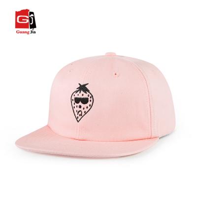 China COMMON small quantity design your logo embroidery 100% cotton twill unstructured snapback hat for sale