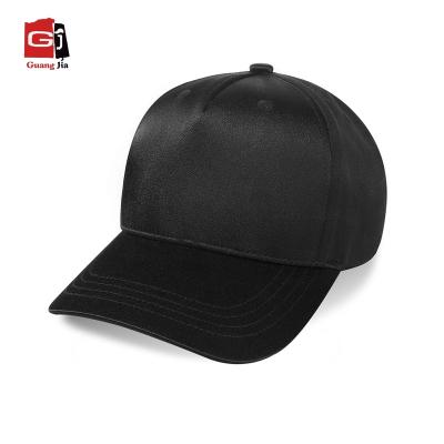 China COMMON Hat Manufacturers Wholesales Plain Blank 5 Panel Curved Brim Satin Baseball Cap No Logo for sale