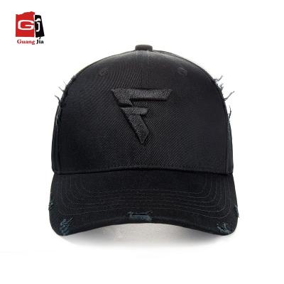 China Wholesale COMMON Embroidery Logo Distressed Baseball Cap Curved Bill Snapback Hat Custom Blast/3D Design for sale