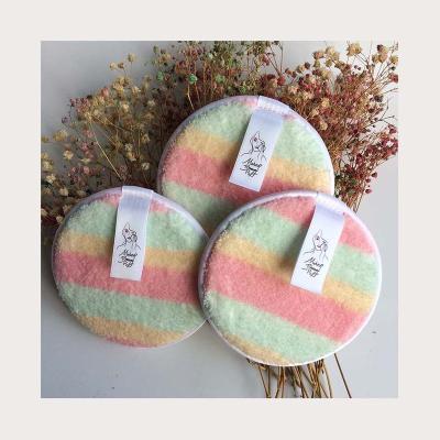 China Face OEM Customized Reusable Eco Friendly Microfiber Make Up Makeup Remover Pads With Sponge for sale