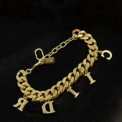 China Romantic 2023 Stainless Steel Fashion Jewelry Women thick Gold Plated Paper Clip Chain Bracelets Femme Wholesale for sale