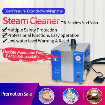 China Building Material Stores Stainless Steel Boiler 4L With Water Flexible Wands Low Water Warning 6 Bar Industrial High Pressure Cleaning Power Steam Cleaner 4L for sale