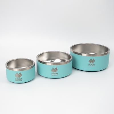 China DAIAN New Arrival Large Capacity Double Wall Sustainable Pet Water Food Dog Bowl With Non-slip Silicone Base for sale