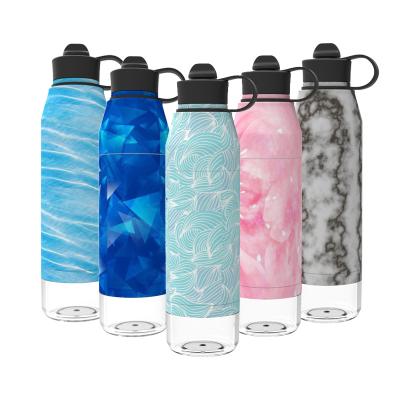 China 500ml Stainless Steel Sustainable Water Bottle 3 In 1 Outer Bottle With Food Container for sale