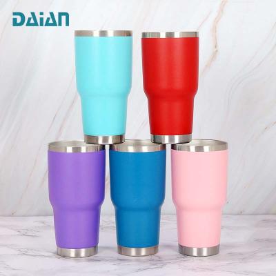 China Sustainable Wholesale Double Wall Insulated Stainless Steel 30oz Thermal Tumbler Cups With Lids for sale