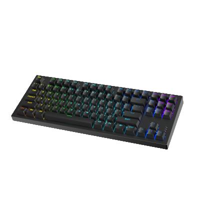 China Popular Numeric Keypad Multimedia Wired RGB Backlit Ambidextrous USB 87 Key Gaming Mechanical Keyboard For Computer for sale