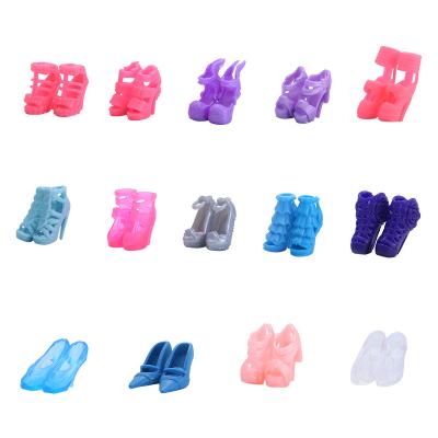 China Soft toy 11.5 inch fashiond baby doll high heels baby toy plastic shoes play high heels for sale