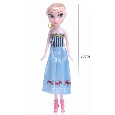 China 9 Inch Soft Cheap Frozen Princess Fashion Simple Toy Beautiful Plastic Dolls Wholesale for sale