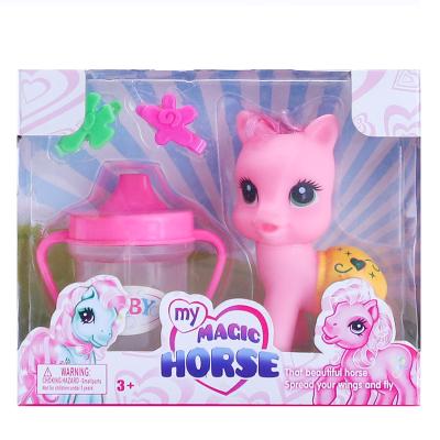 China Soft Toy Cute Cartoon Vinyl Horse With Accessory Toy for sale