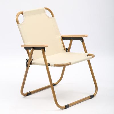 China Easy To Carry Good Quality 600D PVC Oxford Beech Wood Camp Folding Fishing Outdoor Camping Chair for sale